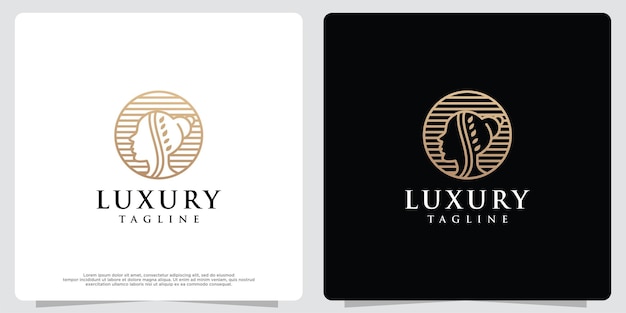 Luxe vrouw logo Abstract ontwerpconcept voor schoonheidssalon massage tijdschrift cosmetica en spa