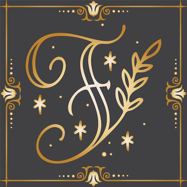 luxe vrouwelijke eerste letter f logo sjabloon