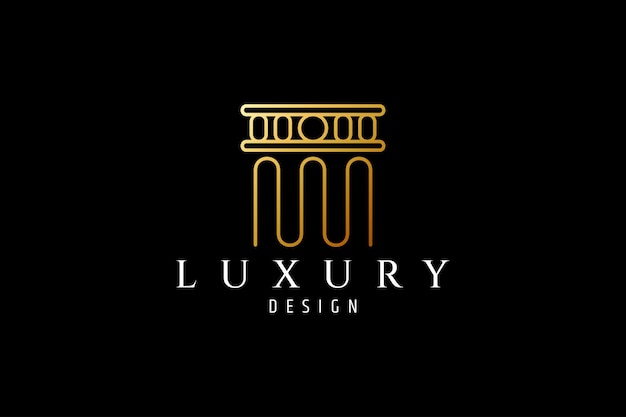 Luxe wet pijler logo in plat ontwerp