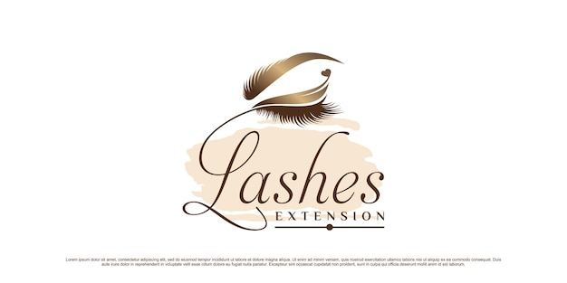 Luxe wimpers logo ontwerpsjabloon voor make-up salon met creatief element concept