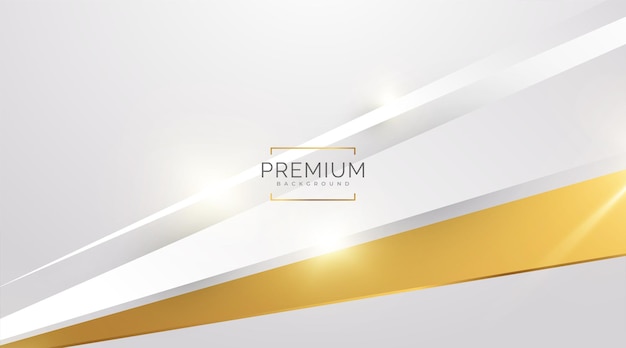 Luxe witte en gouden achtergrond met gouden lijnen en papier knippen stijl Premium grijze en gouden achtergrond voor Award nominatie ceremonie formele uitnodiging of certificaat ontwerp