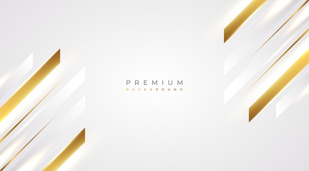 Luxe witte en gouden achtergrond met gouden lijnen en papier knippen stijl Premium grijze en gouden achtergrond voor Award nominatie ceremonie formele uitnodiging of certificaat ontwerp