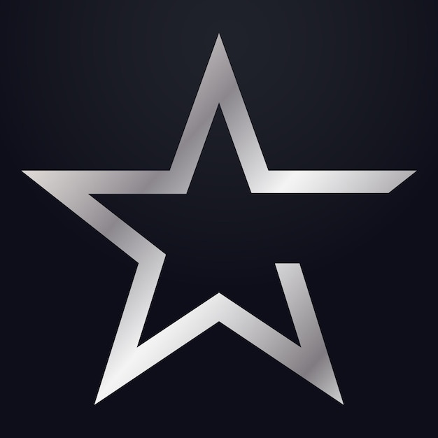 Luxe zilveren ster logo symbool Vector ontwerpsjabloon, elegante stijl ster