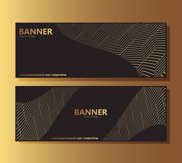 Vector luxe zwarte abstracte golfbannerontwerp