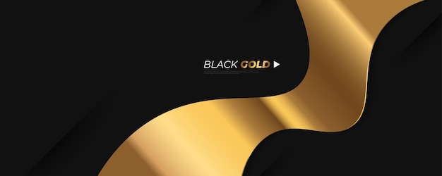 Luxe zwarte en gouden achtergrond in papier gesneden stijl met glitter en lichteffect Premium zwarte en gouden achtergrond voor prijsnominatie ceremonie formele uitnodiging of certificaatontwerp