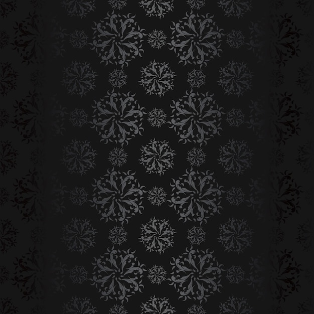 Luxe zwarte metalen gradiëntachtergrond met geometrisch naadloos patroon modern ornament
