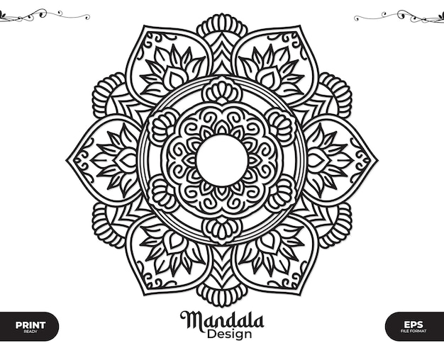 Luxe zwarte sier mandala of alpona voor achtergrond print poster cover brochure banner bruiloft