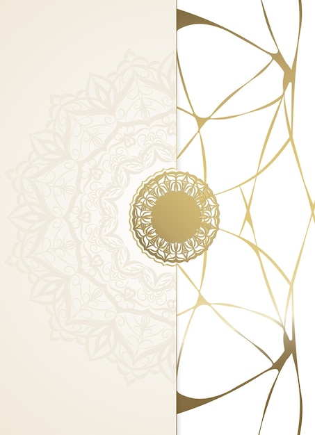 Vector luxeachtergrond met gouden kintsugi en gouden mandala.