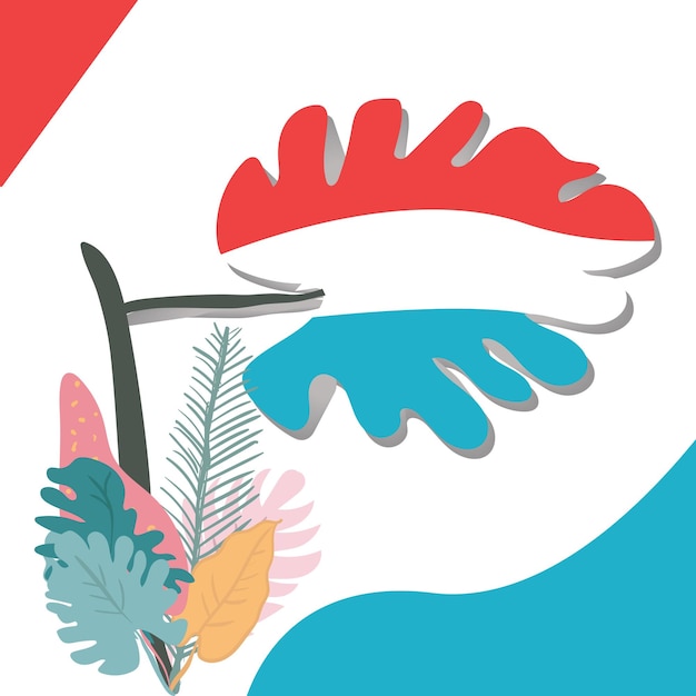 Luxembourg flag leaf vector illustration