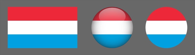 Luxembourg flag set collection vector