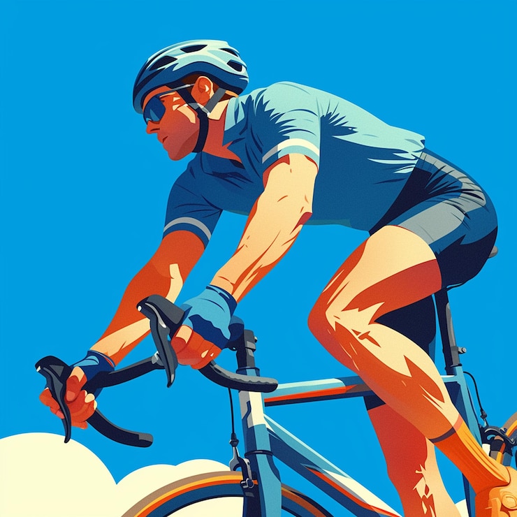 Vector a luxembourg man is cycling