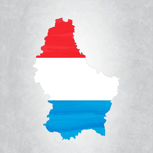 Luxembourg map with flag