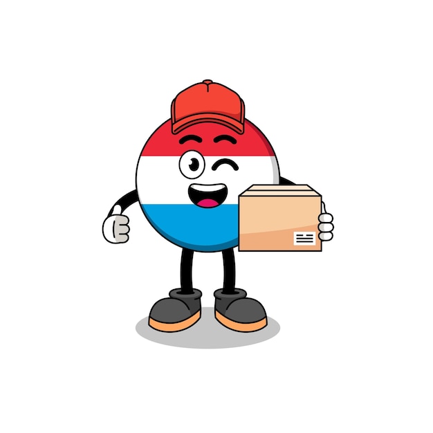 Luxembourg mascot cartoon as an courier character design