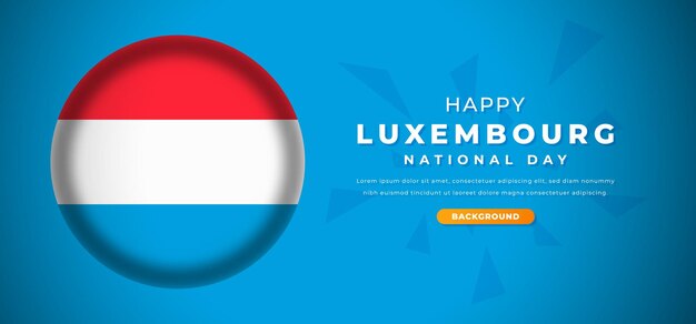 Luxembourg national day papercut background illustration for poster banner ads greeting card