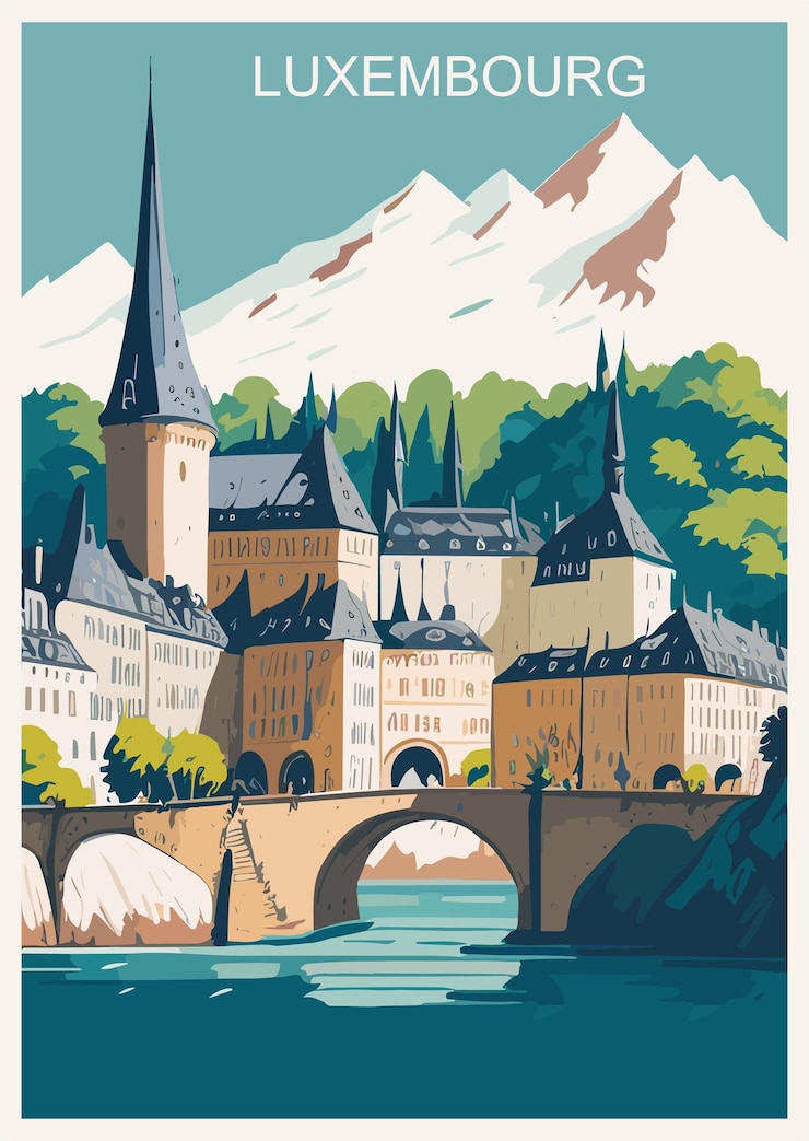 Vector luxembourg poster design
