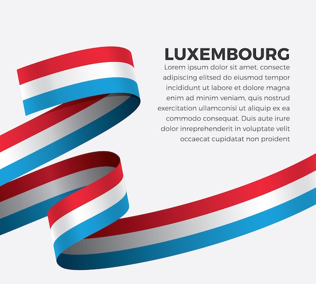 Флаг люксембурга ленты, векторные иллюстрации на белом фоне