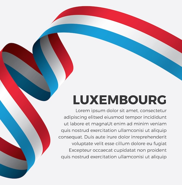 Luxembourg ribbon flag vector illustration on a white background Premium Vector