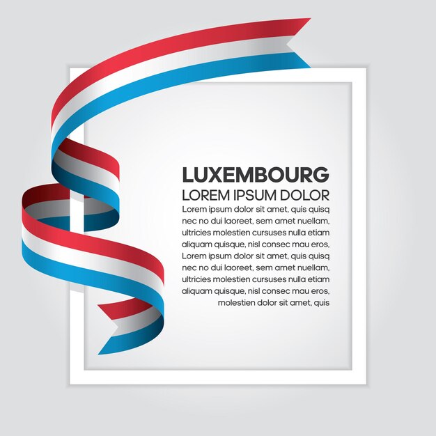 Vector luxembourg ribbon flag, vector illustration on a white background