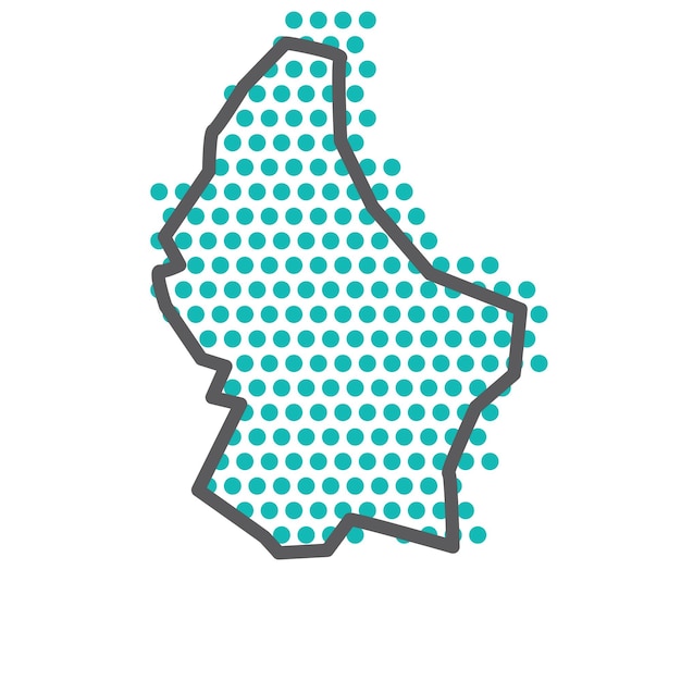 Luxembourg simple outline map with green halftone dot pattern