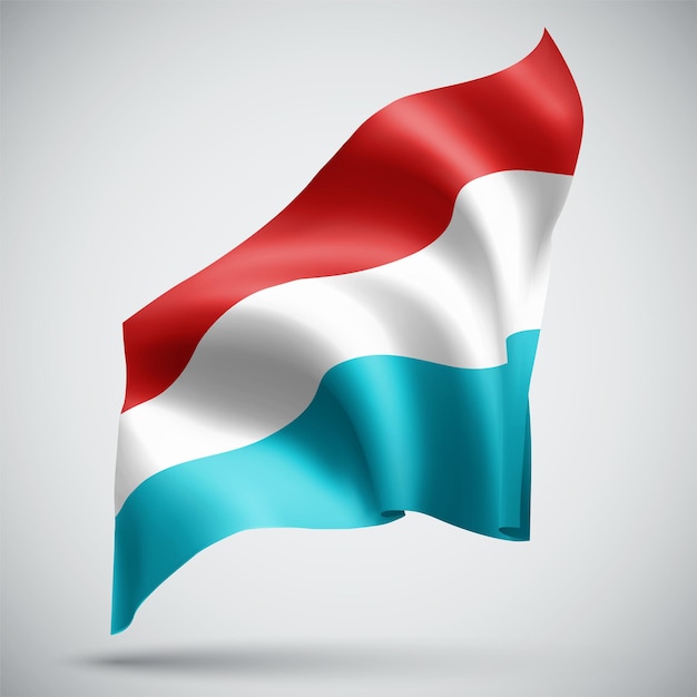 Luxembourg, vector 3d flag isolated on white background