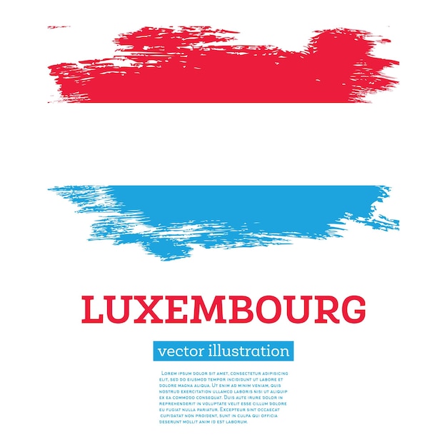 Luxembourgian Flag Isolated 현실적인 물결 깃대에 있는 룩셈부르크 국가의 국기