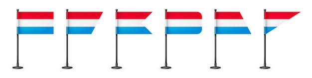 Luxembourgish table flags on a black steel pole souvenir from luxembourg desk flag made of paper or