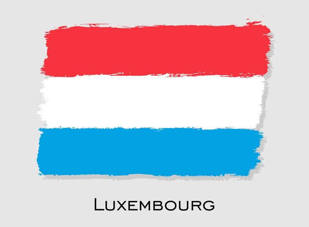 Luxemburg flag brush stroke design National flag of Luxemburg