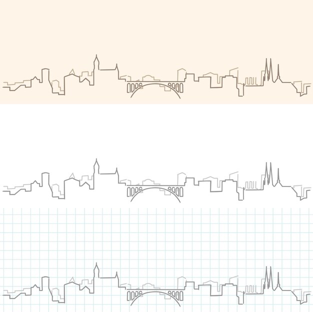 Vector luxemburg handgetekende skyline