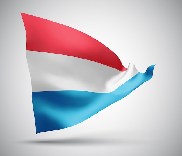 Vector luxemburg, vector vlag met golven en bochten zwaaien in de wind op een witte achtergrond.