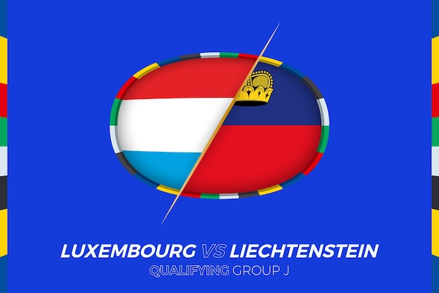 Luxemburg vs Liechtenstein icoon voor kwalificatiegroep Europees voetbaltoernooi J