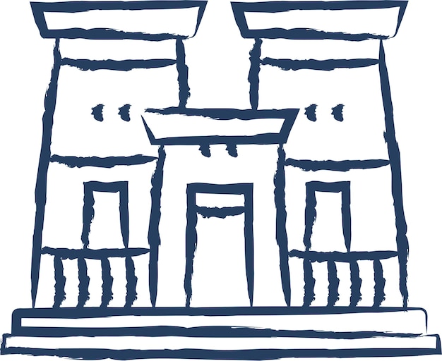 Vector luxor temple hand drawn vector illustration