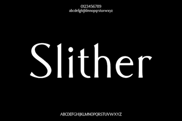 luxorious slither creative vector serif alphabet font design