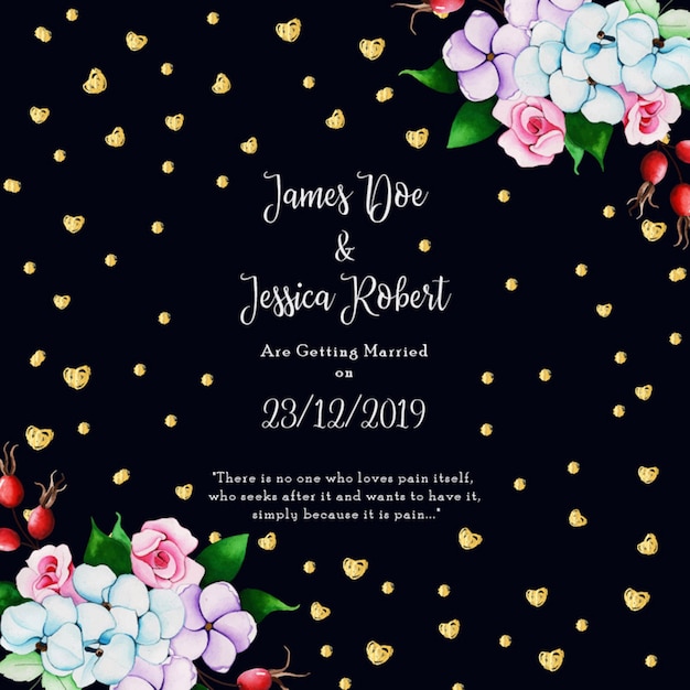 Luxry Watercolor Floral Wedding Invitation