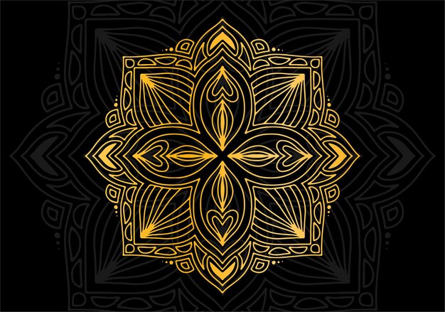 Luxueus gouden mandala-ornamentontwerp