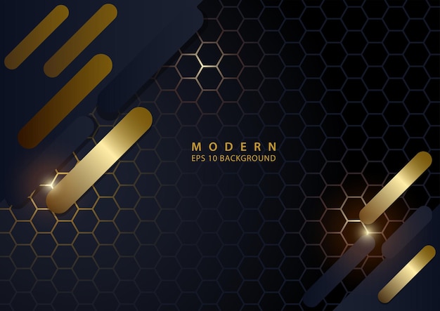 Luxurious abstract hexagonal shapes background