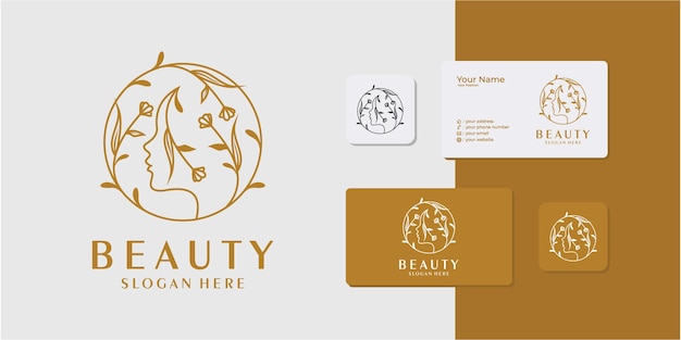 Luxurious abstract round logo with flower shape in gold line style concept suitable for resort hot