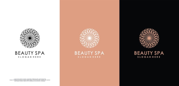Luxurious beauty flower design logo template