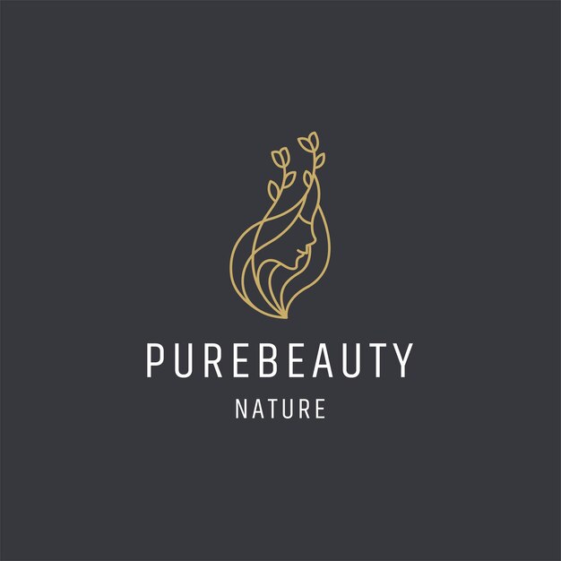 Luxurious beauty woman logo icon design template vector premium