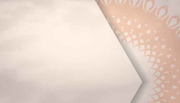 Luxurious beige banner with space for your text and patterns New Year theme Vector