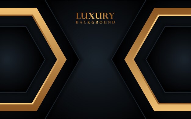 Luxurious black background with line gold