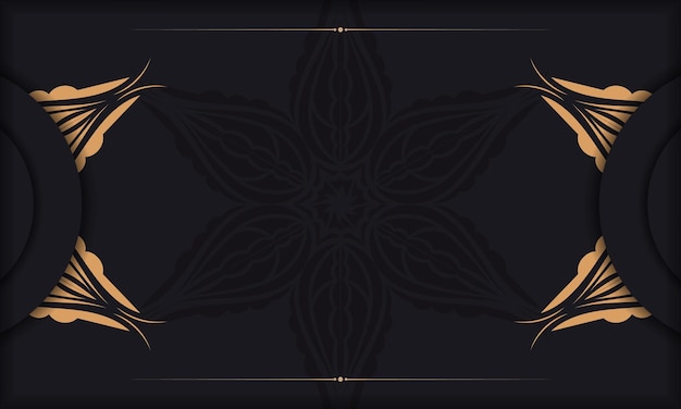 Роскошный черный шаблон открытки с винтажным абстрактным орнаментом элегантные и классические элементы отлично подходят для украшения векторной иллюстрации