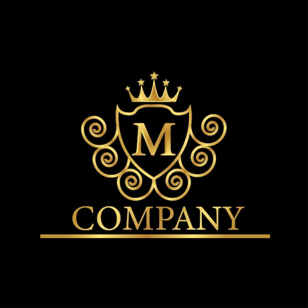 Luxurious brand gold logo design