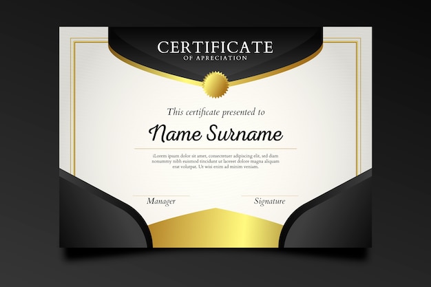 Vector luxurious certificate template