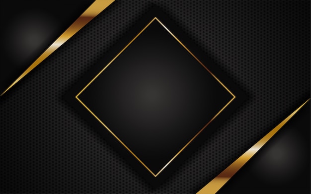 Vector luxurious dark background with golden abstract