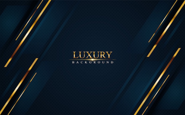 Luxurious dark navy blue background with golden lines