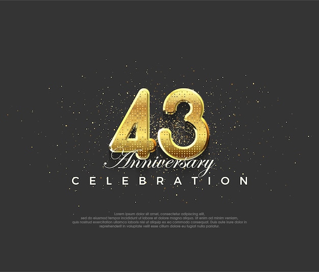 Luxurious design with shiny gold numerals premium design for 43th anniversary celebrations Premium