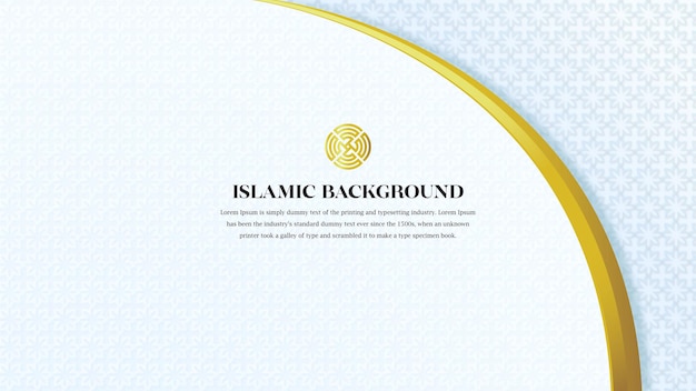 Luxurious and elegant islamic ornamental greeting card background with arabic pattern or shiny golden shapes