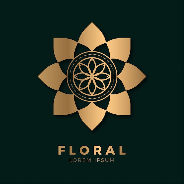 Luxurious floral abstract logo