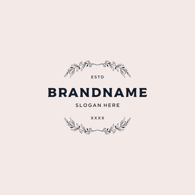 Vector luxurious flower frame logo design