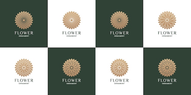 Lussuoso design del logo floreale per la boutique e l'identità del marchio di lusso